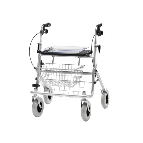 Rollator mit 4 Rädern - B XXL - Bischoff & Bischoff - mit Sitz / mit Korb / zusammenklappbar