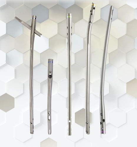 Marknagel für Oberschenkelknochen - Zimmer Biomet - für Tibia / mit proximaler Fixierung / mit distaler Fixierung