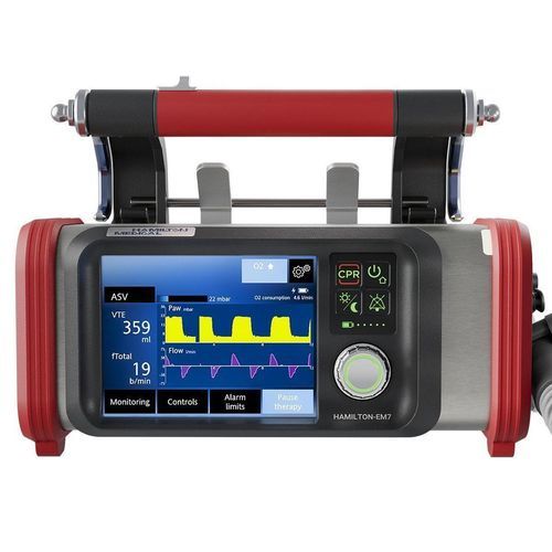 Notfallbeatmungsgerät - HAMILTON‑EM7 - Hamilton Medical - elektronisch / elektropneumatisch / Transport