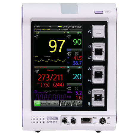 Tragbarer Patientenmonitor - BPM-190 - Bionics Corporation - kompakt / Nacht / etCO2