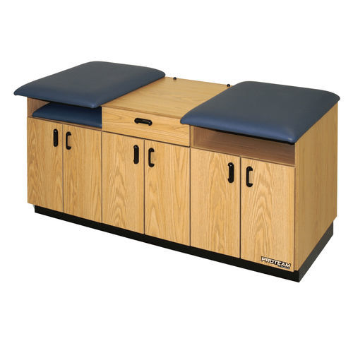 Manueller Behandlungstisch - PROTEAM™ - Hausmann - mit fester Höhe / mit Stauraum / blau