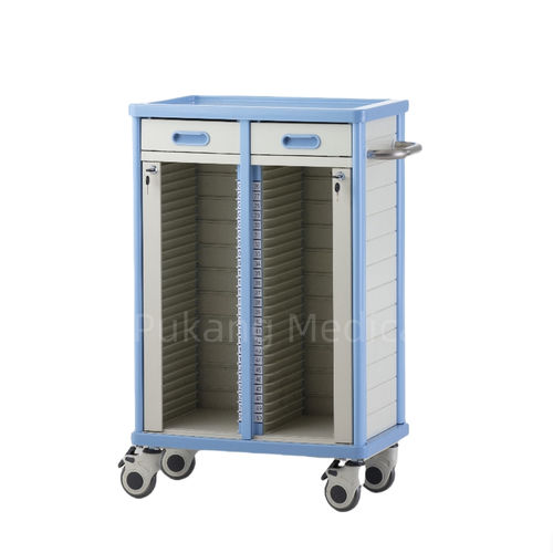 Medizinischer Wagen - F-71 - Hebei Pukang Medical Instruments - für Krankenakten / Lager / Kunststoff