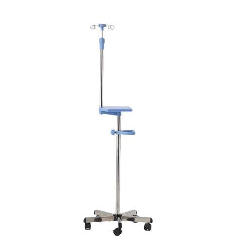 Infusionsständer auf Rollen - R-2 - Hebei Pukang Medical Instruments - 2 Haken / Infusionspumpenhalter / Edelstahl
