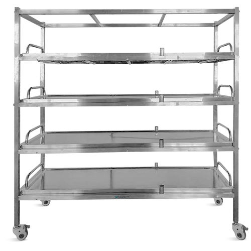Regal / 4 Regalbretter - SKB-7D001 - Jiangsu Saikang Medical Equipment - Sarg für Leichenhallen / mobil / Edelstahl