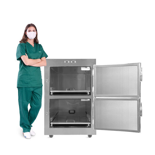 Leichenkühlzelle / 2 Körper - SKB-7A002 - Jiangsu Saikang Medical Equipment - für Leichentragen / mit Frontöffnung / für temporäre Lagerung