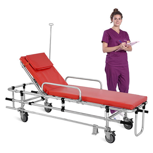Transport-Fahrtrage - SKB039(A) - Jiangsu Saikang Medical Equipment - für Krankenwagen / manuell / mit verstellbarer Rückenlehne