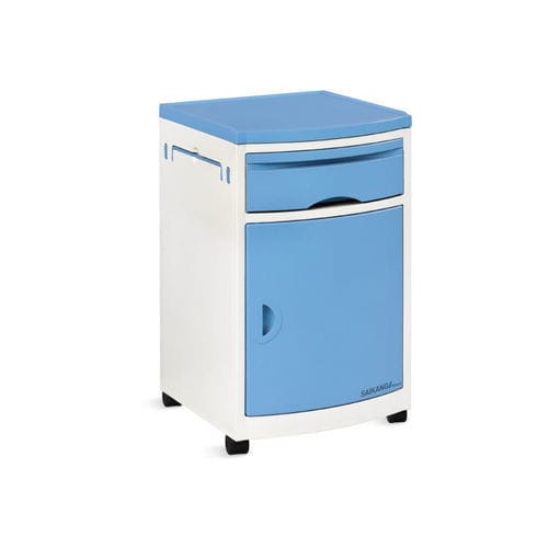 Schrank-Nachttisch - SKS02-W - Jiangsu Saikang Medical Equipment - mit Schubladen / mit Verriegelung / auf Rollen