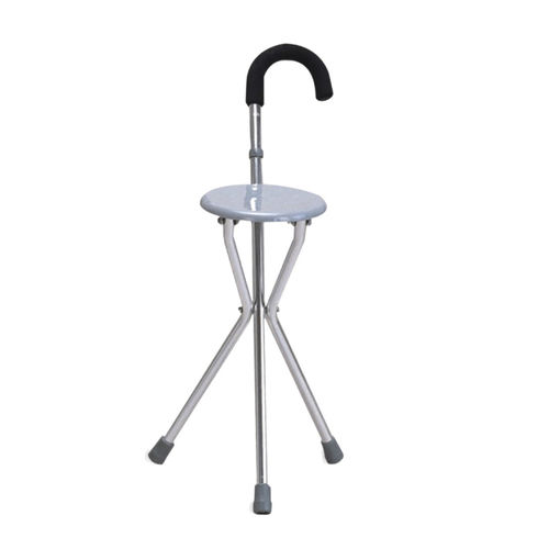 Gerundeter Griff Gehstock - YF-WS06 - Jiangsu Yongfa Medical Equipment Technology - Dreifuß / mit Sitz