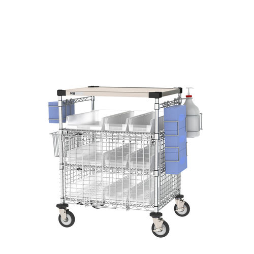 Lagerwagen - CR243033-CKST - InterMetro - Edelstahl / Metall / mit Korb