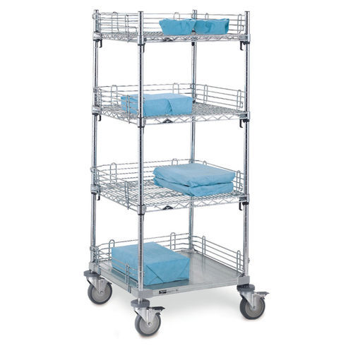 Edelstahlwagen - CASE-OH24 - InterMetro - mit Regal / offene Bauweise