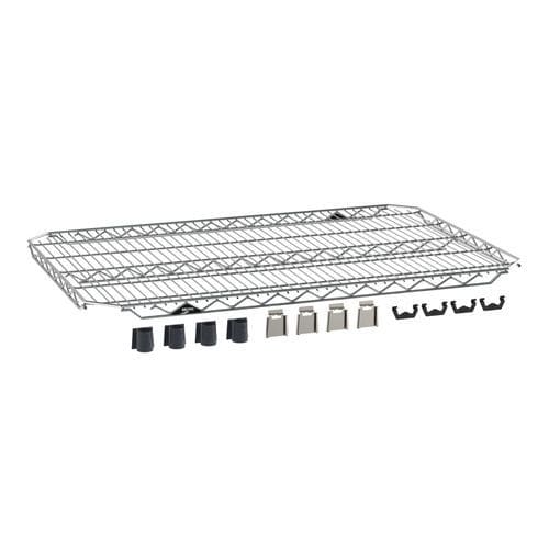 Modulares Regal - Super Erecta EZ-ADD - InterMetro - vergittert / Edelstahl / schienenmontiert