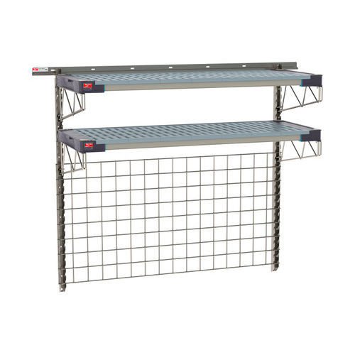 Regal mit 2 Regalbrettern - SmartWall Life - InterMetro - wandmontiert / offene Bauweise / Edelstahl