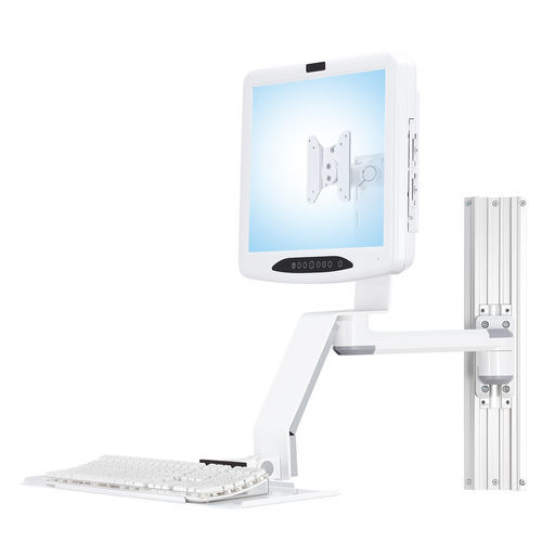 Knickarm-Tragarm - HM-8515 - Modern Solid Industrial - für Monitor / für medizinische Zwecke / schienenmontiert
