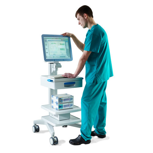 Patientenmonitor auf Wagen - MOORVMS-VASC - Moor Instruments - Blutdruckmessung / Blutfluss / Schmerz