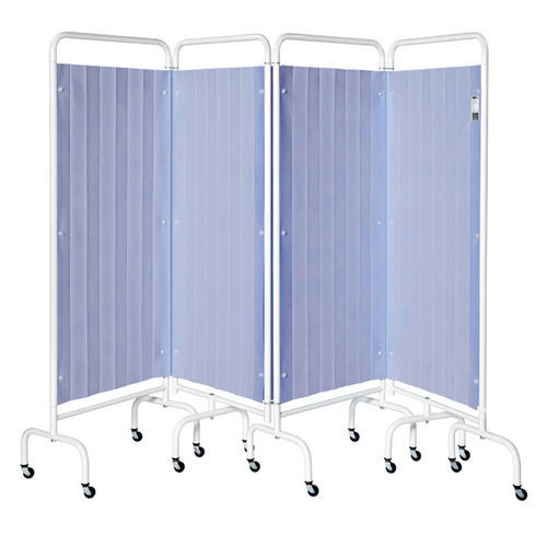 Medizinischer Bettschirm auf Rollen - Sun-MFS4 - Sunflower Medical - zusammenklappbar / 4-Flügel / Vorhang