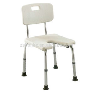Toilette-Duschstuhl - ALK406L - Zhongshan Aolike Medical Equipment Technology - mit Rückenlehne / höhenverstellbar