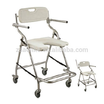 Duschstuhl mit Armlehnen - ALK405L-3 - Zhongshan Aolike Medical Equipment Technology - auf Rollen / mit Rückenlehne / zusammenklappbar