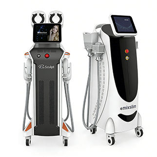 Kryolipolyse-Einheit - Renasculpt FE60 EMS + Mixslim HS1000C - Beijing Winkonlaser Technology - Body-Contouring-Gerät mit elektrischer Muskelstimulation / auf Wagen