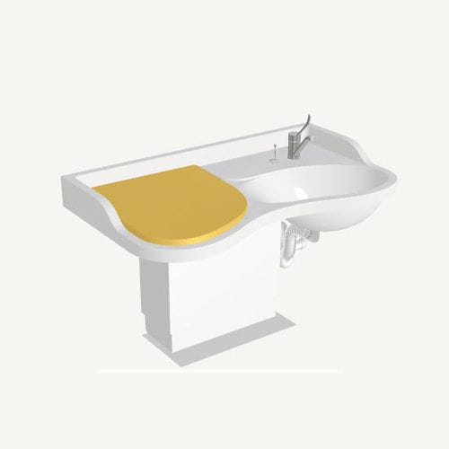 Behindertenfreundliche Wickelstation - Mobilmat - Loxos - mit integriertem Handwaschbecken / mit Badewanne
