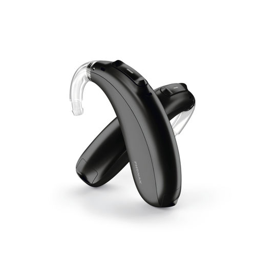BTE-Hörgerät - Naída™ Link M - Phonak - mit Bluetooth® / beigefarben / schwarz