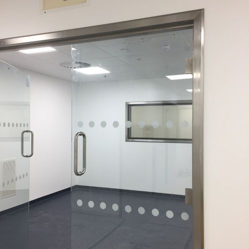 Tür für Krankenhaus - Dortek - Labor / einflügelig / Edelstahl
