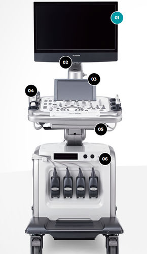 Plattformmontiertes Ultraschallgerät - E-CUBE 15 Platinum - Alpinion Medical Systems - für Multifunktions-Ultraschall / Farbdoppler / mit Touchscreen
