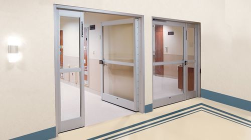 Tür für Intensivpflege - VersaMax 2.0 - ASSA ABLOY Entrance Systems Italy Srl - einflügelig / schwing / mit Glasfront