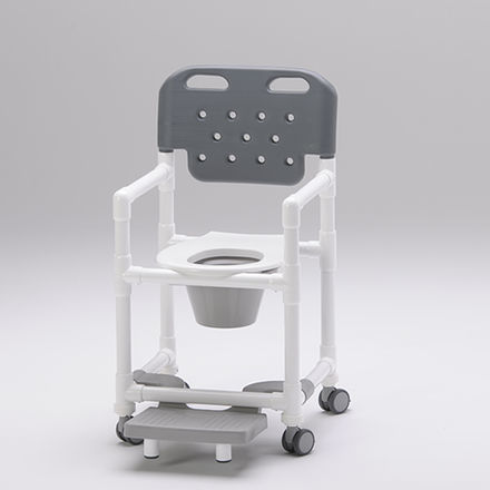 Duschstuhl mit Armlehnen - SCC 200 FT - RCN Medizin - auf Rollen / mit Gleitplatte für Fußablage / Toilette