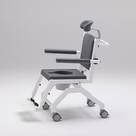 Duschstuhl mit hoher Rückenlehne - SCC 250 Comfort M - RCN Medizin - mit Armlehnen / auf Rollen / mit Fußstütze