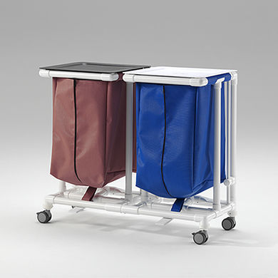 Sackhalterwagen für dreckige Wäsche - SLX 032 FPX - RCN Medizin - für Kliniken / mit Stauraum / 2 Säcke
