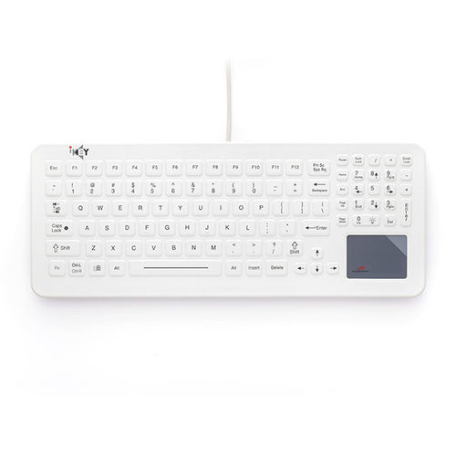 Medizinische Tastatur / Touchpad - SLK-102-TP-FL - IKEY - Silikon / Silikongummi / USB