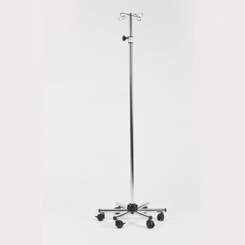 Infusionsständer auf Rollen - Cablas - 4 Haken / unmagnetisch / Edelstahl