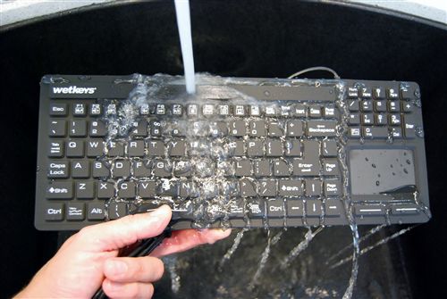 Medizinische Tastatur / Touchpad - KBWKRC106T-BK - WETKEYS - Silikongummi / desinfizierbar / wasserdicht