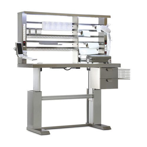Arbeitsstation für die Sterilisierungsabteilung - MCI 3656 - MIXTA - für Verpackung / mit Regal / mit Licht