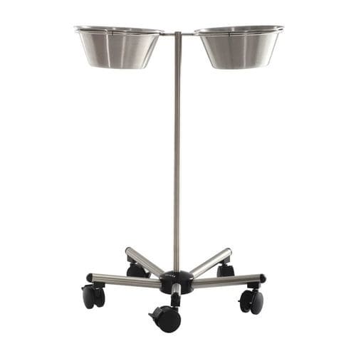 Schalenhalter mit zwei Schalen - MSK 7050 - MIXTA - zur Montage auf Rollwagen / Edelstahl