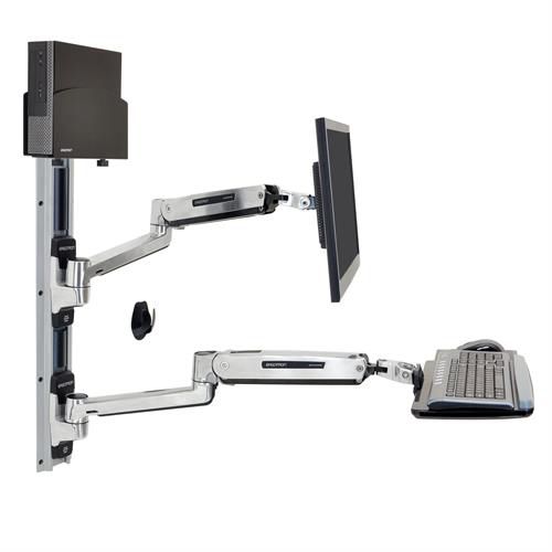 Medizinisch Computer-Arbeitsplatz - LX Sit-Stand - Ergotron - wandmontiert / neigbar