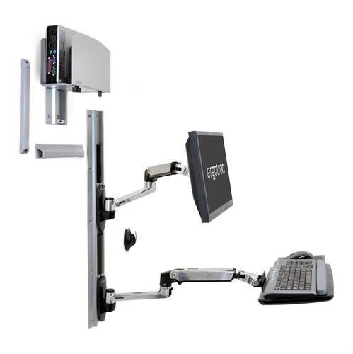 Medizinisch Computer-Arbeitsplatz - 45-2 series - Ergotron - höhenverstellbar / wandmontiert / neigbar