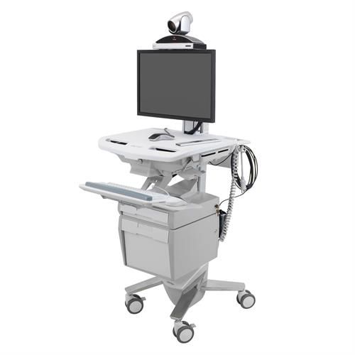 Mobiler Telemedizinwagen - StyleView® - Ergotron - Akku / mit Schublade / mit Videoaufzeichnung