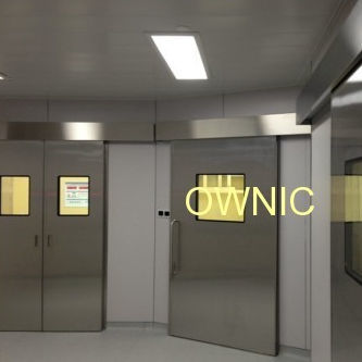 Tür für OP-Bereich - QTDM-4 - OWNIC - Schiebe / Aluminium / mit Glasfront