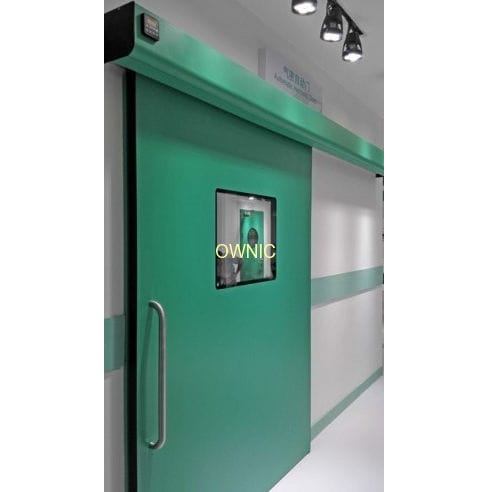 Tür für OP-Bereich - OTDM-2 - OWNIC - Schiebe / Edelstahl / mit Glasfront