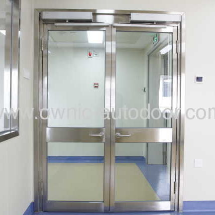 Tür für Krankenhaus - PDM-2 - OWNIC - einflügelig / Edelstahl / Glas