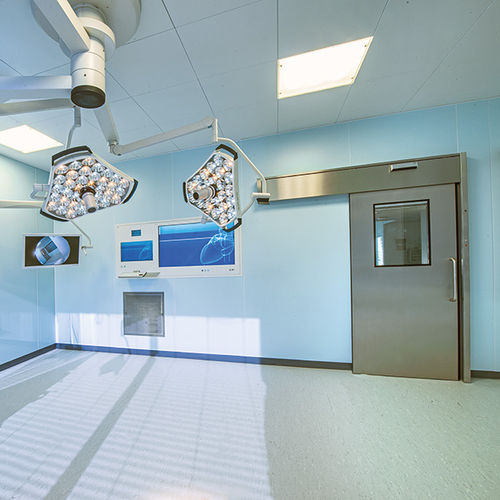 Tür für OP-Bereich - Vitec Cleanroom Technologies - für Gesundheitseinrichtungen / Schiebe / mit Glasfront