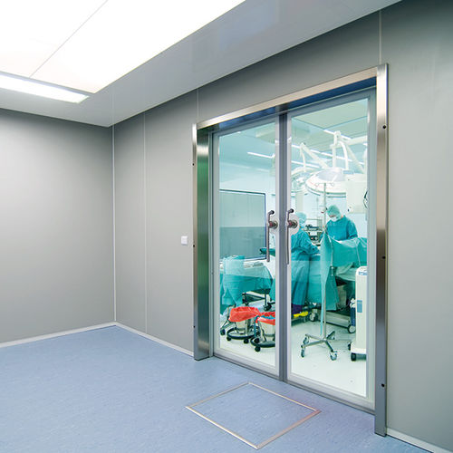 Tür für Krankenhaus - Vitec Cleanroom Technologies - für Gesundheitseinrichtungen / einflügelig / Glas