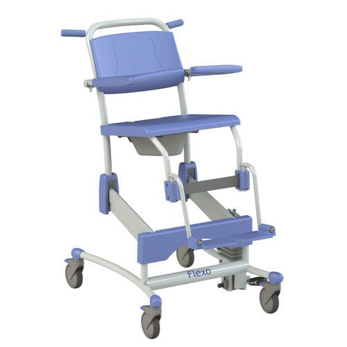Duschstuhl mit Armlehnen - Flexo - SCEMED - auf Rollen / mit Eimer / höhenverstellbarer