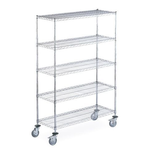 Regal / 4 Regalbretter - HYGIRACK  - Sclessin Productions - mobil / vergittert / Edelstahl