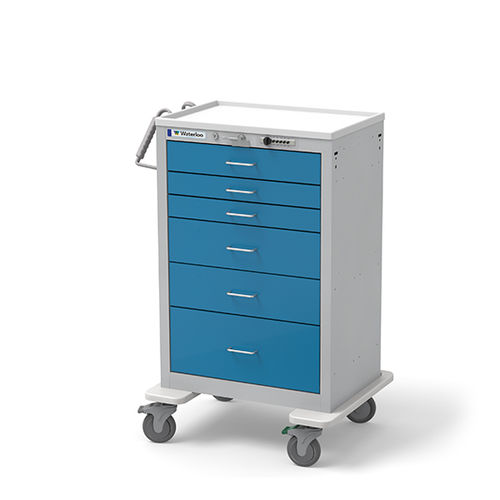 Wagen für Anästhesie - UXGSU-333669-ELB - Waterloo Healthcare - mit Herzmassageplatte / 6 Schubladen