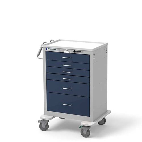 Wagen für Anästhesie - UTGSU-433369-DKB - Waterloo Healthcare - mit Herzmassageplatte / 6 Schubladen