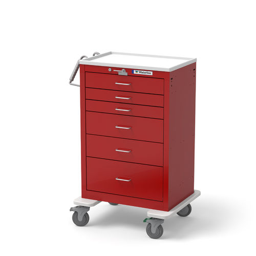 Notfallwagen - UXRLU-333669-RED - Waterloo Healthcare - mit Herzmassageplatte / 6 Schubladen