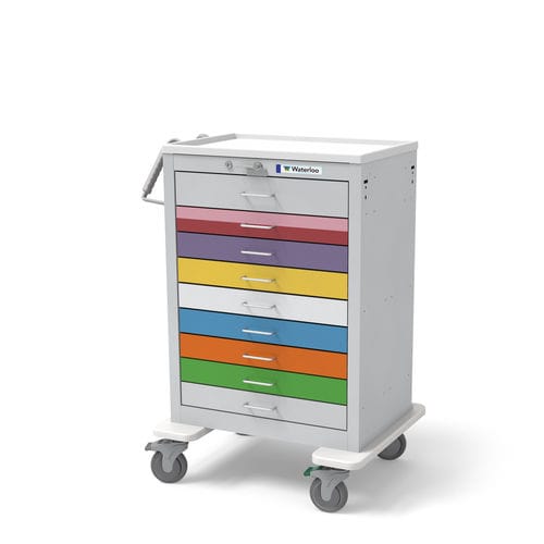 Notfallwagen - UXGLU-9PEDS - Waterloo Healthcare - mit Herzmassageplatte / 9 Schubladen / für Kinder