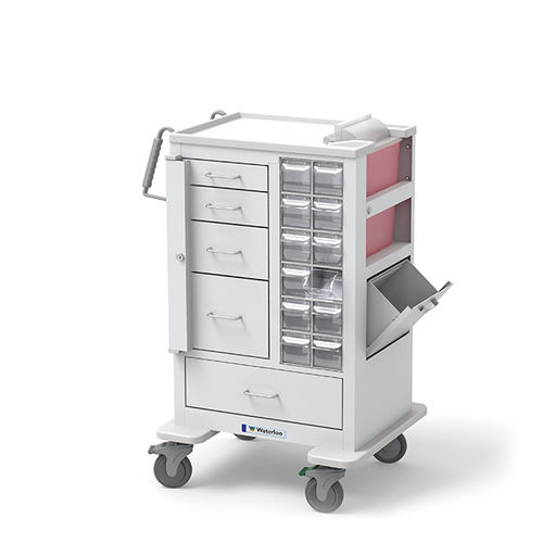 Lagerwagen - MTWA-34696-WHT - Waterloo Healthcare - für Blutabnahmen / Abfall / 5 Schubladen